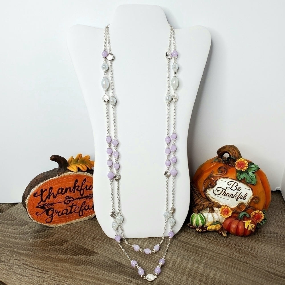 BANCROFT STITCH FIX PURPLE SILVER LONG NEC… - Picture 3 of 8